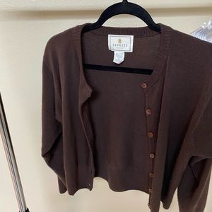 Brown Cropped Cardigan